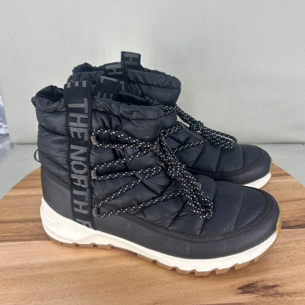 The North Face Thermoball Lace Up Boots Black NF0A4AZG Womens Size 10 Insulated